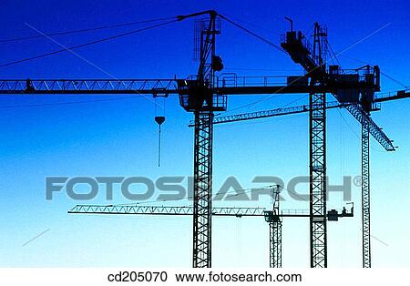 Construction cranes View Large Photo Image Stock Image - Construction cranes. Fotosearch