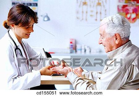 Stock Image - contemporary, Doctor's office, doctor, aged. Fotosearch