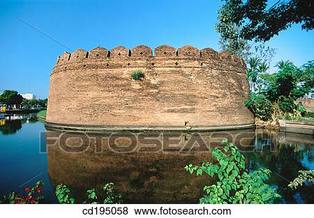 Corner of Old City Wall with moat. Chiang Mai. Thailand View Large Photo Image Stock Photo - Corner of Old City Wall with moat. Chiang Mai. Thailand. Fotosearch