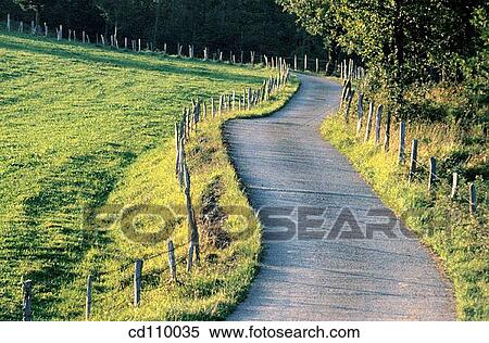 Stock Photography - country, Country road, day, Empty road. Fotosearch