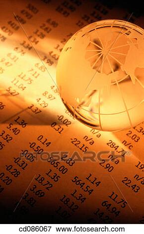 Crystal globe on stock page View Large Photo Image Stock Photo - Crystal globe on stock page. Fotosearch