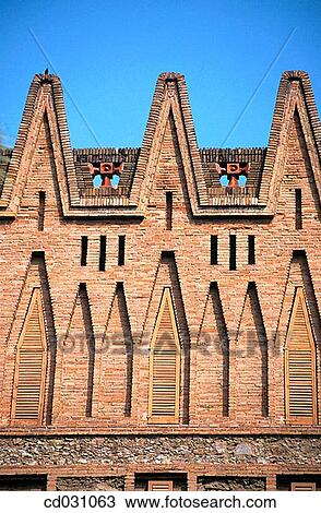 Detail of battlements at the facade of the? Col. legi de les Teresianes?, religious school (Gaud?, 1888-1890). Barcelona. Spain View Large Photo Image Stock Image - Detail of battlements at the facade of the? Col. legi de les Teresianes?, religious school (Gaud?, 1888-1890). Barcelona. Spain. Fotosearch