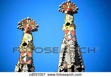 Detail of decoration at bell towers of the Sagrada Familia, Church of the Holy Family (Gaud?, 1883-... ). Barcelona. Spain View Large Photo Image Stock Photo - Detail of decoration at bell towers of the Sagrada Familia, Church of the Holy Family (Gaud?, 1883-... ). Barcelona. Spain. Fotosearch