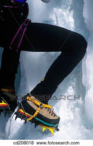 Detail of ice climbing View Large Photo Image Stock Photo - Detail of ice climbing. Fotosearch