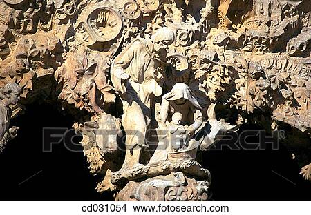Detail of the? Birthday facade? of the Sagrada Familia, Church of the Holy Family (Gaud?, 1883-... ). Barcelona. Spain View Large Photo Image Picture - Detail of the? Birthday facade? of the Sagrada Familia, Church of the Holy Family (Gaud?, 1883-... ). Barcelona. Spain. Fotosearch
