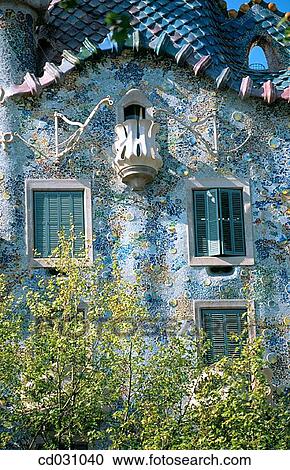 Detail of the facade of Batll? House (Gaud?, 1904-1906). Barcelona. Spain View Large Photo Image Stock Image - Detail of the facade of Batll? House (Gaud?, 1904-1906). Barcelona. Spain. Fotosearch