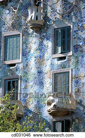 Detail of the facade of Batll? House (Gaud?, 1904-1906). Barcelona. Spain View Large Photo Image Stock Photograph - Detail of the facade of Batll? House (Gaud?, 1904-1906). Barcelona. Spain. Fotosearch