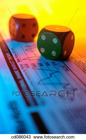 Stock Image - Dice on stock page. Fotosearch