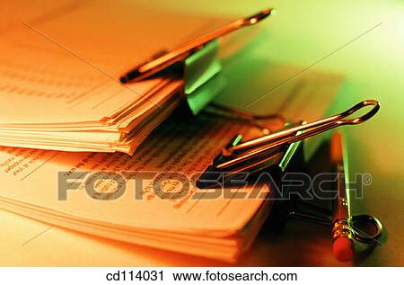 Documents and clips View Large Photo Image Stock Image - Documents and clips. Fotosearch