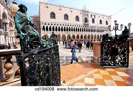 Doge's Palace seen across Piazzetta San Marco. Venice. Italy View Large Photo Image Stock Photo - Doge's Palace seen across Piazzetta San Marco. Venice. Italy. Fotosearch