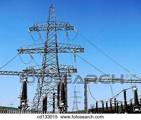 Stock Photography - Electricity sub-station. East Lothian. Scotland. Fotosearch