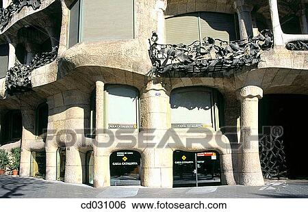 Entrance to Mil? House, aka? La Pedrera? (Gaud?, 1906-1912). Barcelona. Spain View Large Photo Image Stock Photograph - Entrance to Mil? House, aka? La Pedrera? (Gaud?, 1906-1912). Barcelona. Spain. Fotosearch