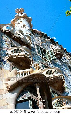 Facade of Batll? House (Gaud?, 1904-1906). Barcelona. Spain View Large Photo Image Stock Photography - Facade of Batll? House (Gaud?, 1904-1906). Barcelona. Spain. Fotosearch