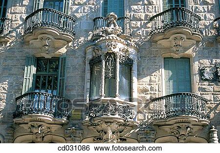 Facade of the Calvet House (Gaud?, 1898-1904). Barcelona. Spain View Large Photo Image Stock Photograph - Facade of the Calvet House (Gaud?, 1898-1904). Barcelona. Spain. Fotosearch