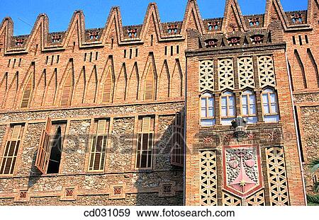 Stock Photo - Facade of the? Col. legi de les Teresianes?, religious school (Gaud?, 1888-1890). Barcelona. Spain. Fotosearch