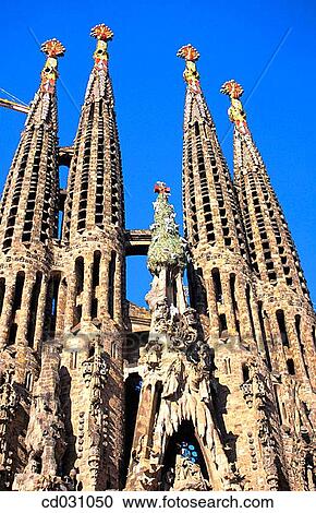 Facade of the Sagrada Familia, Church of the Holy Family (Gaud?, 1883-... ). Barcelona. Spain View Large Photo Image Stock Image - Facade of the Sagrada Familia, Church of the Holy Family (Gaud?, 1883-... ). Barcelona. Spain. Fotosearch