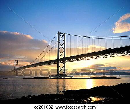 Forth Road Bridge at sunset, near Edinburgh. Scotland View Large Photo Image Stock Image - Forth Road Bridge at sunset, near Edinburgh. Scotland. Fotosearch