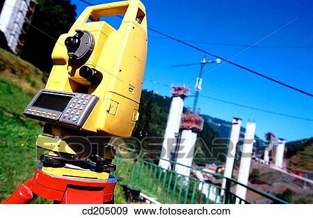 Freeway bridge construction, topographic station View Large Photo Image Stock Photo - Freeway bridge construction, topographic station. Fotosearch