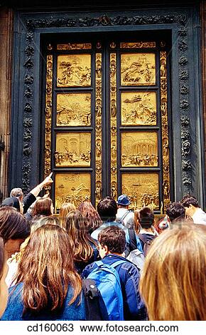 Stock Image - Ghiberti's? Gates of Paradise?. Baptistery. Florence. Italy. Fotosearch