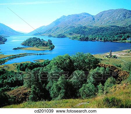 Glenfinnan and Loch Shiel. Highlands. Scotland View Large Photo Image Stock Photo - Glenfinnan and Loch Shiel. Highlands. Scotland. Fotosearch