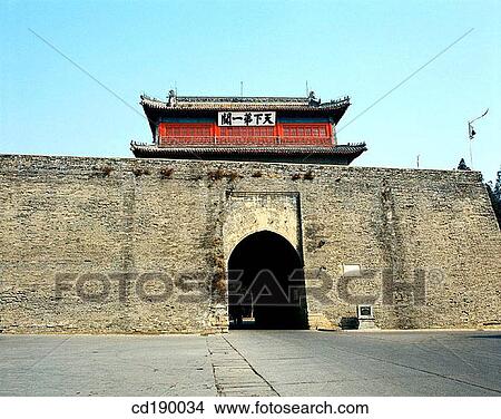 Picture - Great Wall. Shanhai Guan. China. Fotosearch