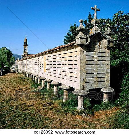 Horreo (typical barn), 18th Century. Carnota. La Coru±a province. Galicia. Spain View Large Photo Image Stock Image - Horreo (typical barn), 18th Century. Carnota. La Coru±a province. Galicia. Spain. Fotosearch