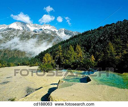 Huanglong. Sichuan. China View Large Photo Image Stock Image - Huanglong. Sichuan. China. Fotosearch