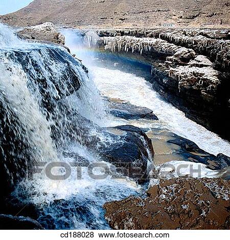 Hukou Waterfall of the Yellow River. China View Large Photo Image Stock Photo - Hukou Waterfall of the Yellow River. China. Fotosearch