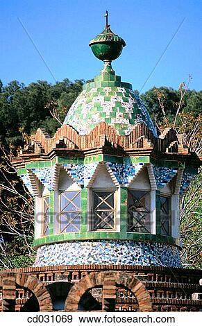 Lantern of pavillion at the G? ell Estate (Gaud?, 1880? s). Barcelona. Spain View Large Photo Image Stock Photo - Lantern of pavillion at the G? ell Estate (Gaud?, 1880? s). Barcelona. Spain. Fotosearch