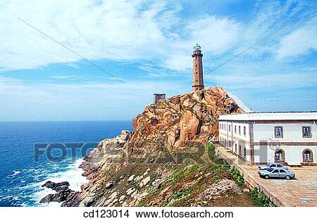 Lighthouse. Cape Vilßn. Camari±as. La Coru±a province. Galicia. Spain View Large Photo Image Picture - Lighthouse. Cape Vilßn. Camari±as. La Coru±a province. Galicia. Spain. Fotosearch