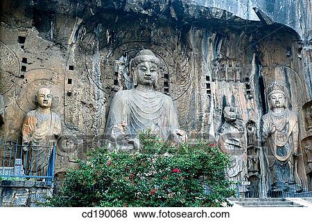 Longmen Grottoes. Luoyang. Henan province. China View Large Photo Image Stock Photo - Longmen Grottoes. Luoyang. Henan province. China. Fotosearch
