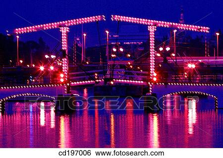 Magere Bridge. Amsterdam. Holland View Large Photo Image Stock Photograph - Magere Bridge. Amsterdam. Holland. Fotosearch