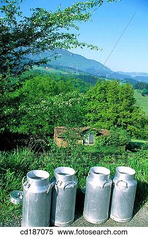 Stock Photography - Milk containers. Fotosearch