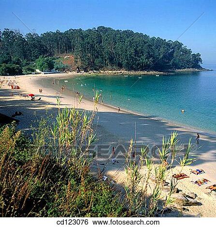 Mogor beach. Mar? n. Pontevedra province. Galicia. Spain View Large Photo Image Stock Photograph - Mogor beach. Mar? n. Pontevedra province. Galicia. Spain. Fotosearch