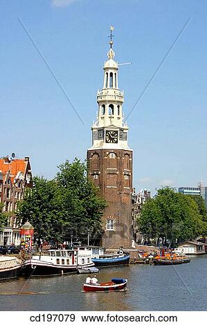 Montelbaanstoren. Amsterdam. Holland View Large Photo Image Stock Photo - Montelbaanstoren. Amsterdam. Holland. Fotosearch