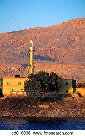 Mosque on Nile River bank. Egypt View Large Photo Image Stock Photograph - Mosque on Nile River bank. Egypt. Fotosearch