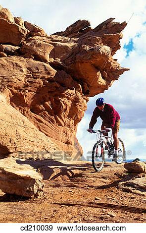 Stock Photo - Mountain Biking near Moab, Utah, USA. Fotosearch