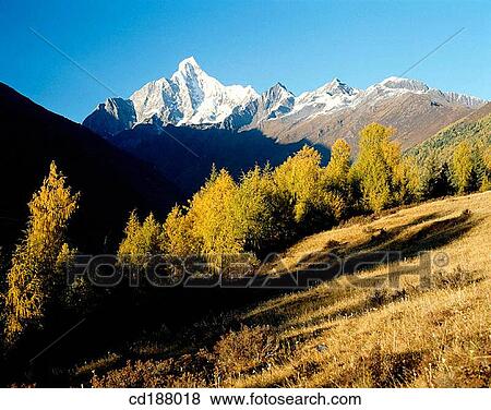 Stock Photo - Mt. Siguniang. Sichuan. China. Fotosearch