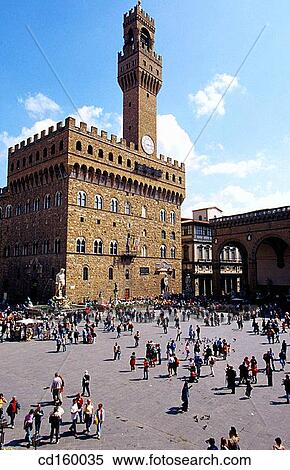 Palazzo Vecchio seen across Piazza della Signoria. Florence. Italy View Large Photo Image Stock Photography - Palazzo Vecchio seen across Piazza della Signoria. Florence. Italy. Fotosearch
