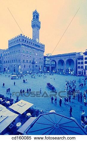 Palazzo Vecchio seen across Piazza della Signoria. Florence. Italy View Large Photo Image Stock Photography - Palazzo Vecchio seen across Piazza della Signoria. Florence. Italy. Fotosearch