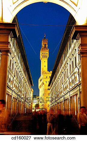 Palazzo Vecchio seen down Piazza degli Uffizi. Florence. Italy View Large Photo Image Stock Photo - Palazzo Vecchio seen down Piazza degli Uffizi. Florence. Italy. Fotosearch