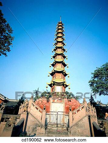 Peace pagoda. Chengdu. Sichuan Province. China View Large Photo Image Stock Image - Peace pagoda. Chengdu. Sichuan Province. China. Fotosearch