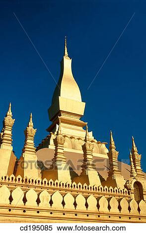 Stock Photography - Pha That Luang. Vientiane. Laos. Fotosearch