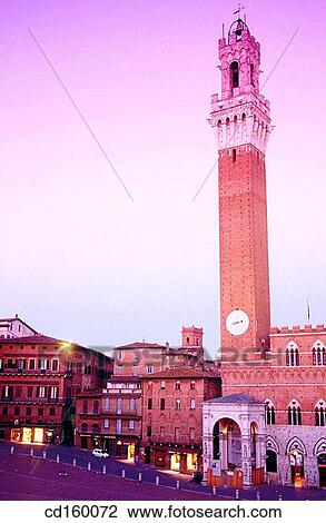 Piazza del Campo and Torre del Mangia. Siena. Italy View Large Photo Image Stock Image - Piazza del Campo and Torre del Mangia. Siena. Italy. Fotosearch