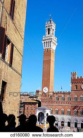 Piazza del Campo and Torre del Mangia. Siena. Italy View Large Photo Image Stock Image - Piazza del Campo and Torre del Mangia. Siena. Italy. Fotosearch