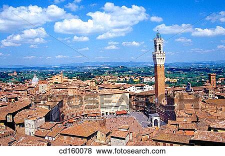 Piazza del Campo and Torre del Mangia. Siena. Italy View Large Photo Image Stock Photo - Piazza del Campo and Torre del Mangia. Siena. Italy. Fotosearch
