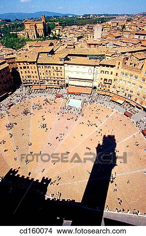 Piazza del Campo with shadow of the Torre del Mangia. Siena. Italy View Large Photo Image Picture - Piazza del Campo with shadow of the Torre del Mangia. Siena. Italy. Fotosearch
