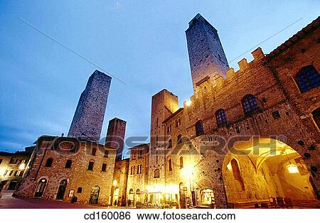 Piazza del Duomo. San Gimignano. Tuscany. Italy View Large Photo Image Stock Photograph - Piazza del Duomo. San Gimignano. Tuscany. Italy. Fotosearch