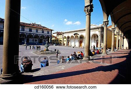 Piazza della Santissima Annunziata. Florence. Italy View Large Photo Image Stock Photograph - Piazza della Santissima Annunziata. Florence. Italy. Fotosearch