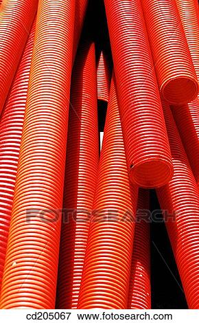 Plastic tubes for the covering of underground electric lines View Large Photo Image Stock Photo - Plastic tubes for the covering of underground electric lines. Fotosearch